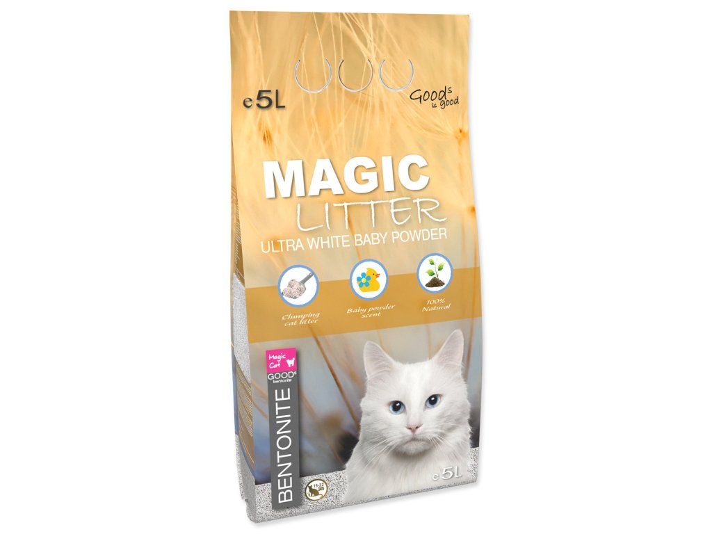 Kočkolit Magic Litter Bentonite Ultra White Baby Powder 5L/4,4kg