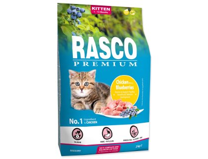 Krmivo Rasco Premium Kitten kuře s borůvkou 2kg