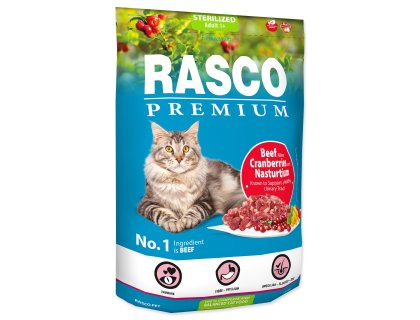 Krmivo Rasco Premium Sterilized hovězí s brusinkou a lichořeřišnicí 0,4kg