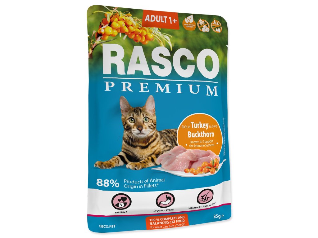 Kapsička Rasco Premium Adult krůta s rakytníkem 85g