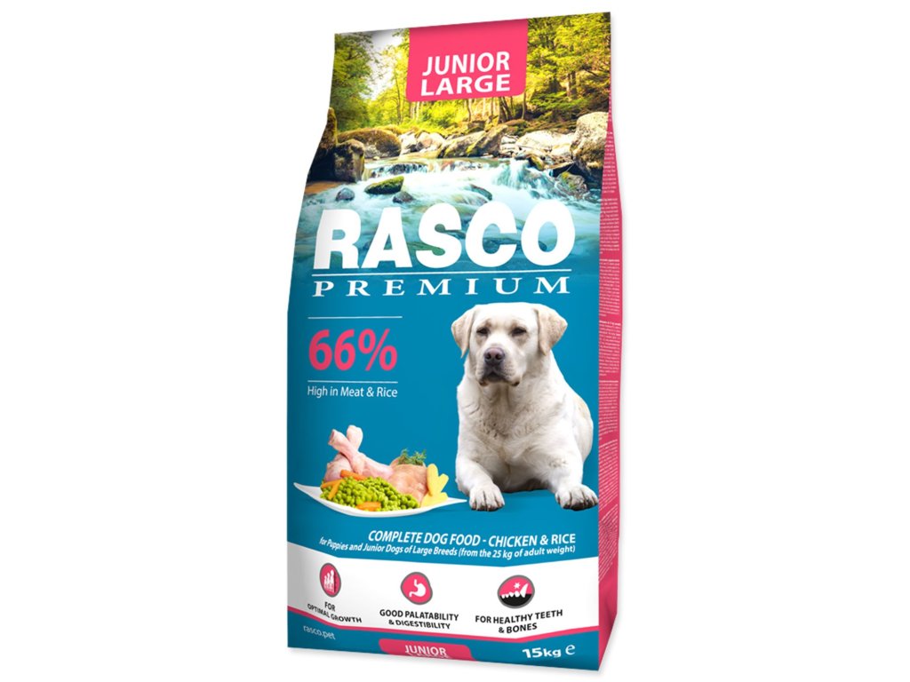 Krmivo Rasco Premium Junior Large kuře s rýží 15kg