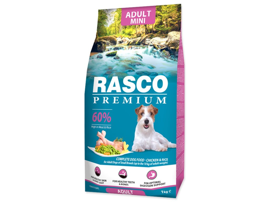 Krmivo Rasco Premium Adult Mini kuře s rýží 1kg