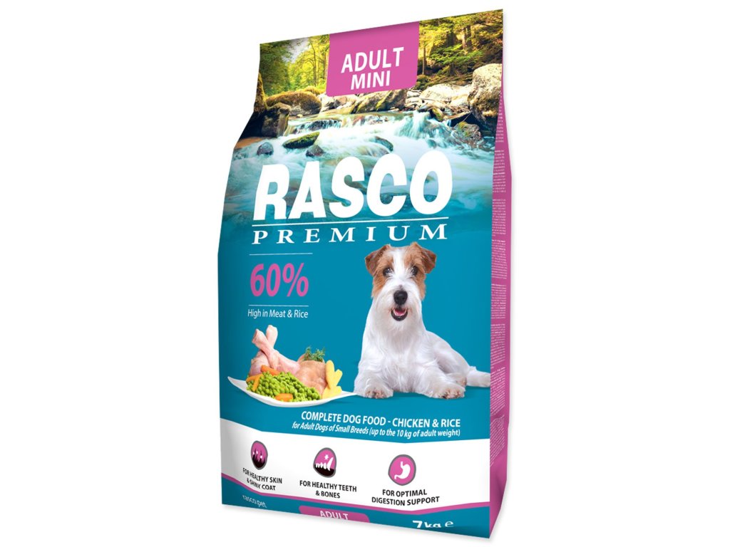 Krmivo Rasco Premium Adult Mini kuře s rýží 7kg
