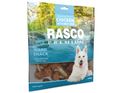 Pochoutka Rasco Premium buvolí kůže obalená kuřecím, paličky 500g