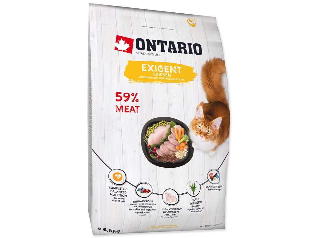 Krmivo Ontario Cat Exigent 6,5kg