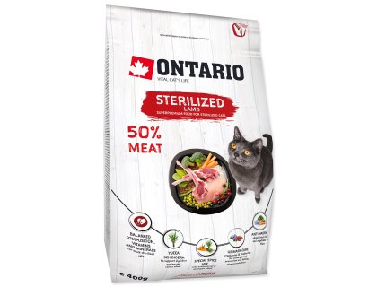 Krmivo Ontario Cat Sterilised Lamb 0,4kg