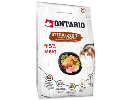 Krmivo Ontario Cat Sterilised 7+0,4kg