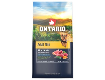 Krmivo Ontario Adult Mini Lamb & Brown Rice 6,5kg