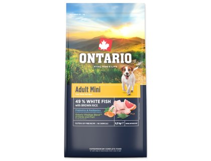 Krmivo Ontario Adult Mini Fish & Brown Rice 6,5kg
