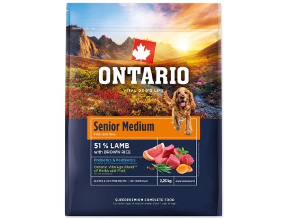 Krmivo Ontario Senior Medium Lamb & Brown Rice 2,25kg