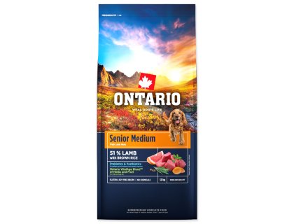 Krmivo Ontario Senior Medium Lamb & Brown Rice 12kg