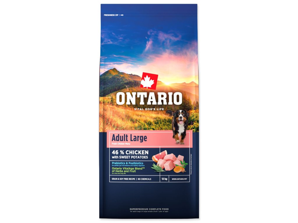 Krmivo Ontario Adult Large Chicken & Sweet Potatoes 12kg