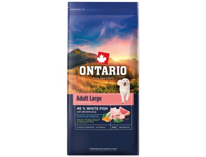 Krmivo Ontario Adult Large Fish & Brown Rice 12kg