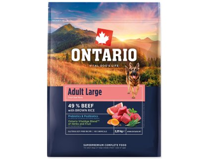 Krmivo Ontario Adult Large Beef & Brown Rice 2,25kg