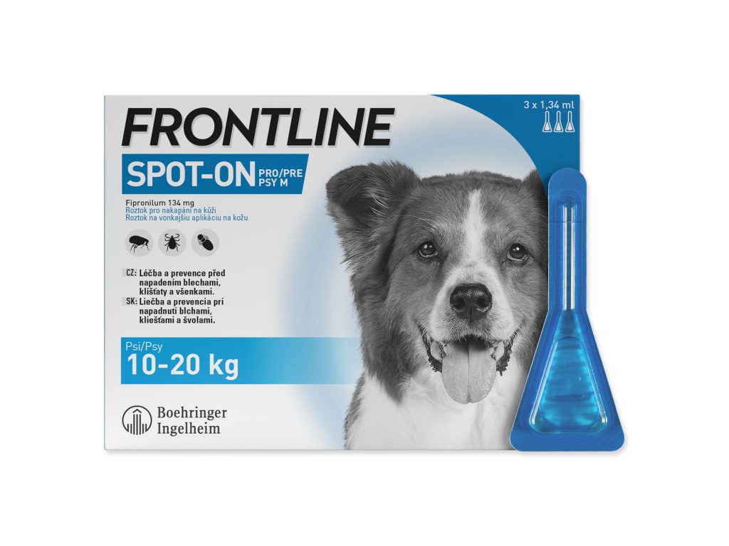 FRONTLINE COMBO spot-on pro psy M (10-20 kg) - 3 ks !