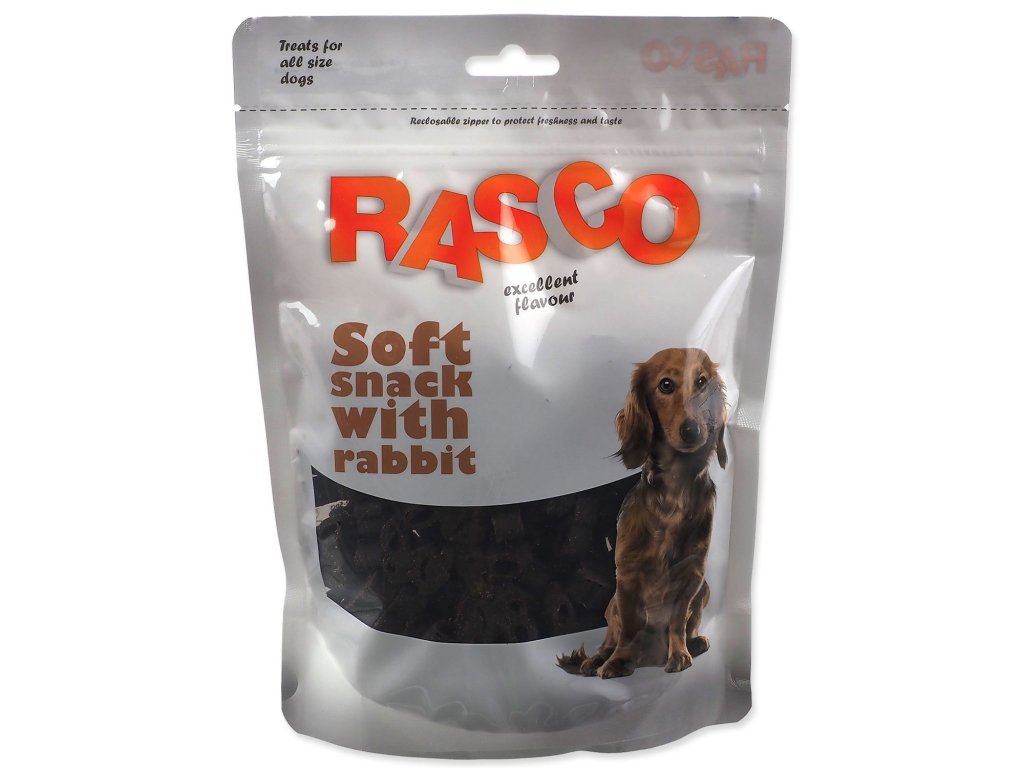 Pochoutka Rasco měkký pamlsek s králičím 3cm 400g