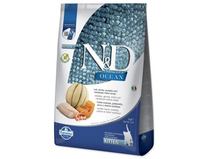 Krmivo N&D Kitten Ocean Cod, Shrimp, Pumpkin & Cantaloupe Melon 5kg