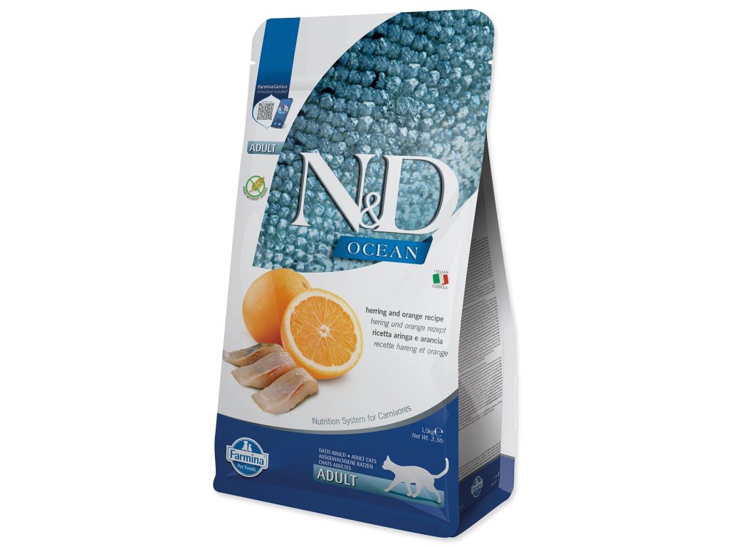 Krmivo N&D Cat Ocean Herring & Orange 1,5kg