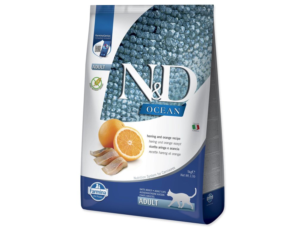Krmivo N&D Cat Ocean Herring & Orange 5kg