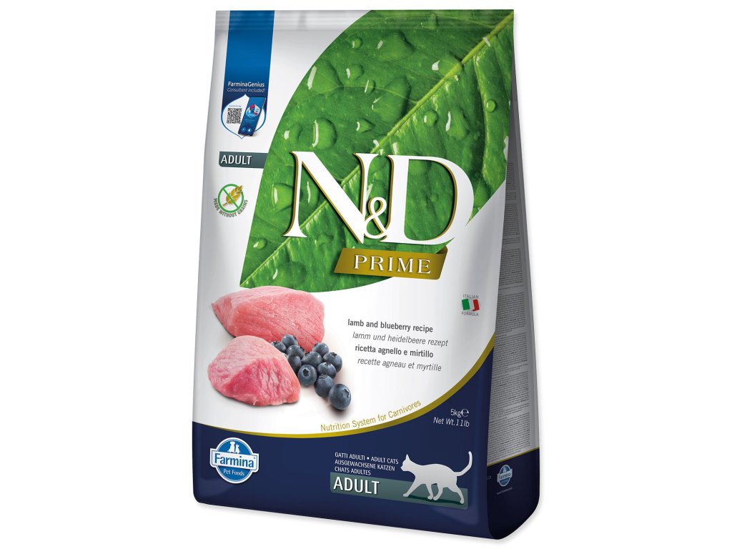 Krmivo N&D Cat Prime Lamb & Blueberry 5kg