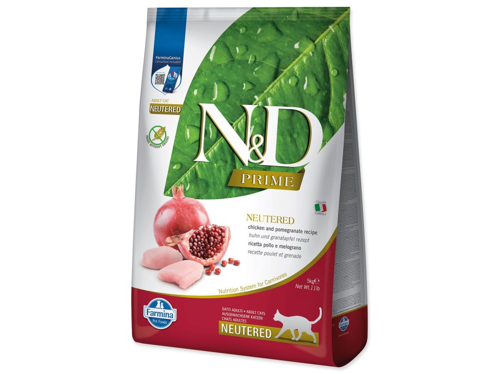 Krmivo N&D Cat Prime Neutered Chicken & Pomegranate 5kg