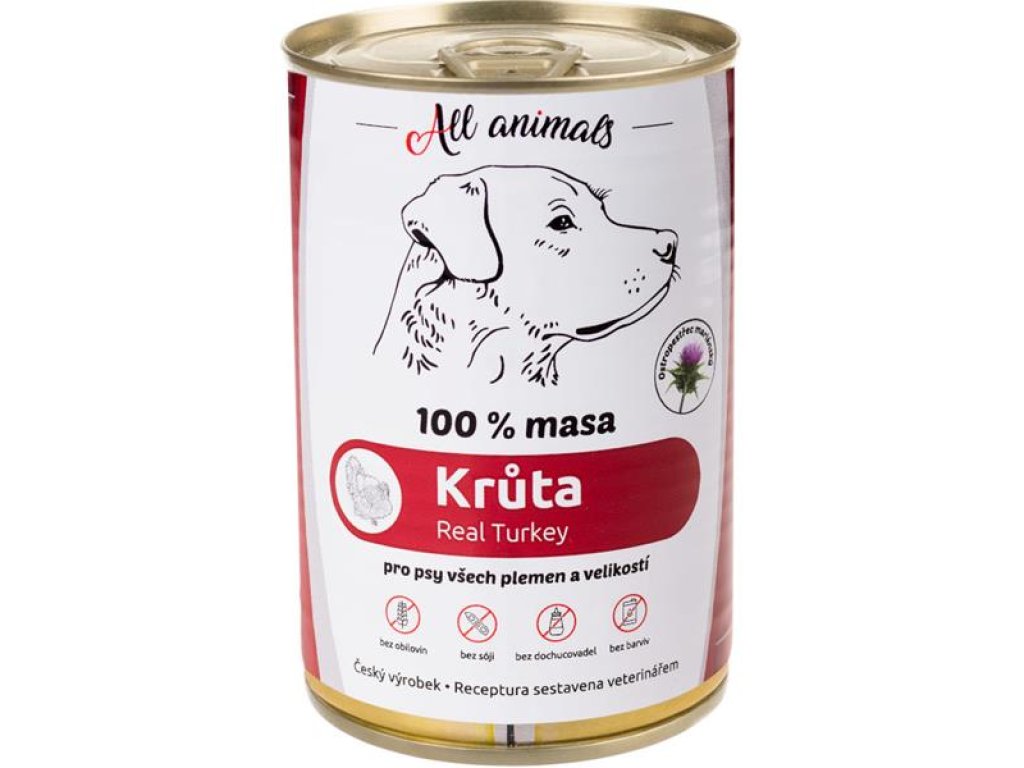 ALL ANIMALS konz. pro psy krůta mletá 400g