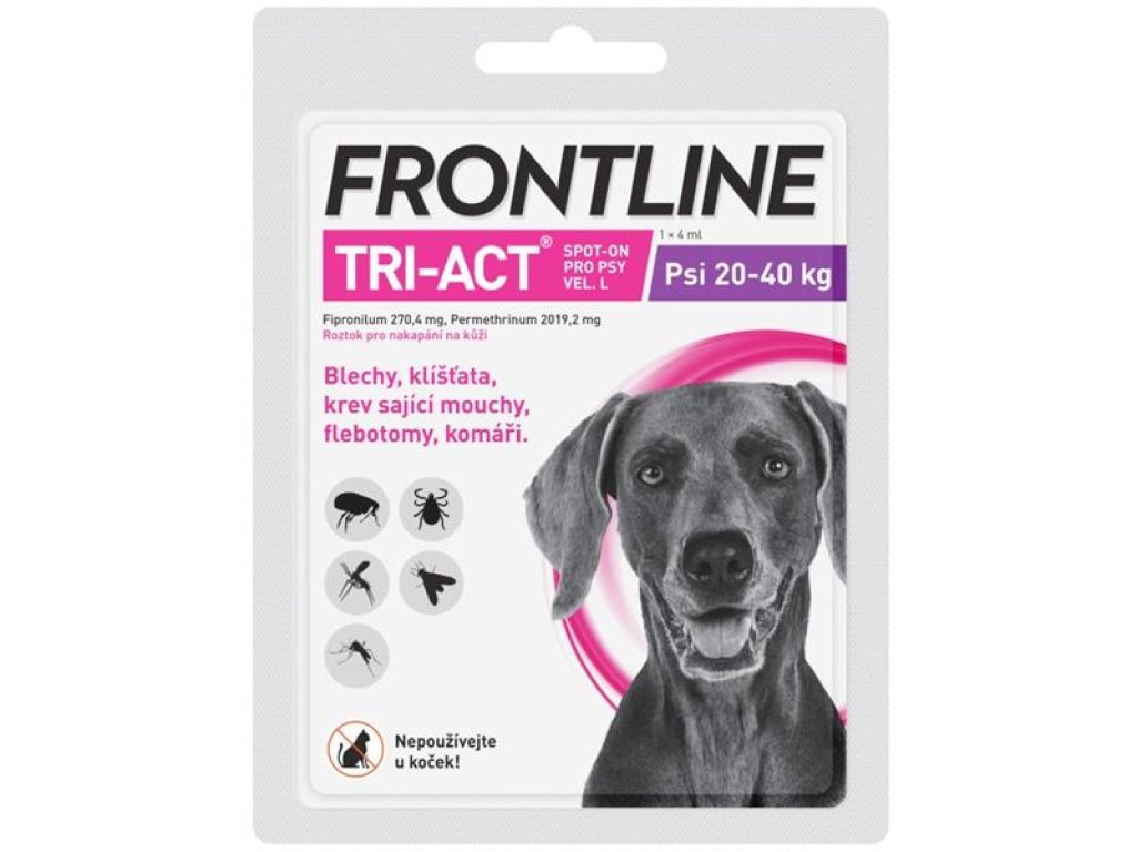 Frontline TRI-ACT spot-on dog L a.u.v. sol 1 x 4ml, 20-40kg