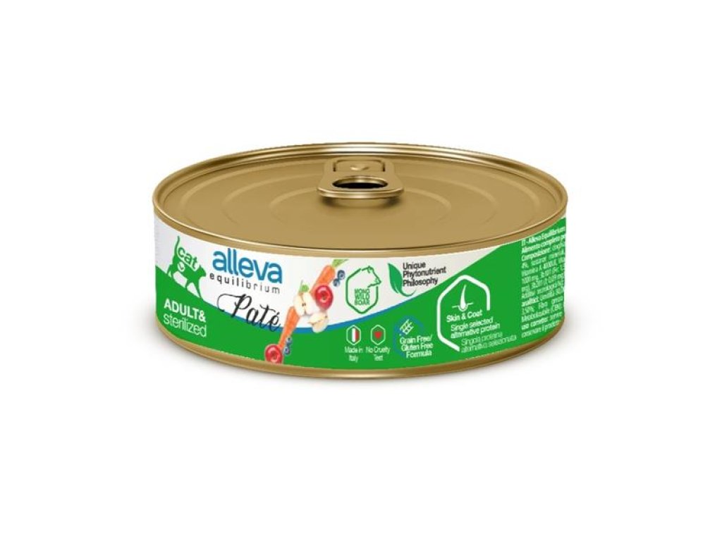 ALLEVA EQUILIBRIUM Cat konz. Pate Sterilized Boar 85g