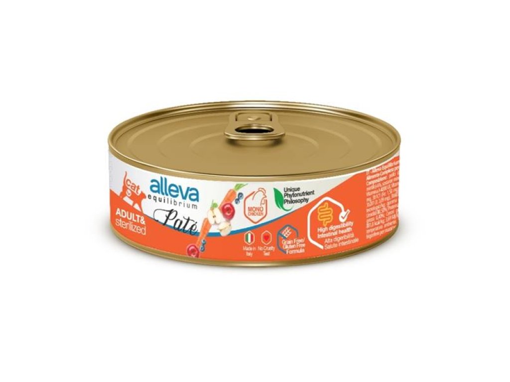 ALLEVA EQUILIBRIUM Cat konz. Pate Sterilized Chicken 85g