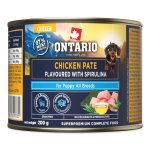 Konzerva Ontario Puppy kuřecí pate s příchutí spiruliny 200g