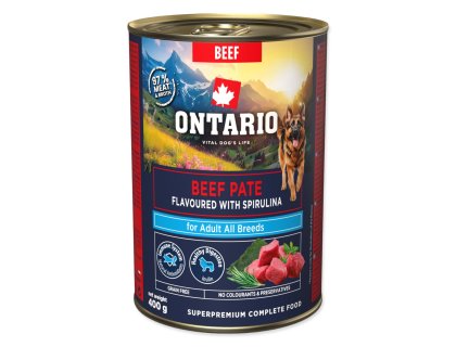 Konzerva Ontario Adult hovězí pate s příchutí spiruliny 400g