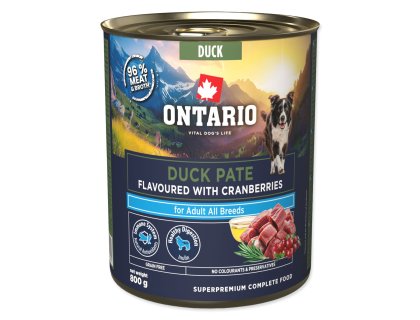 Konzerva Ontario Adult kachní pate s příchutí brusinek 800g