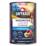 Konzerva Ontario Adult monoprotein jehněčí pate s hnědou rýží 400g