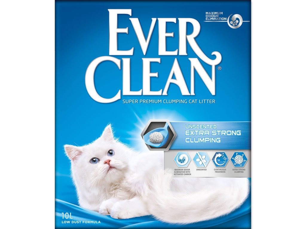 Kočkolit Ever Clean Unscented, hrudkující 10l