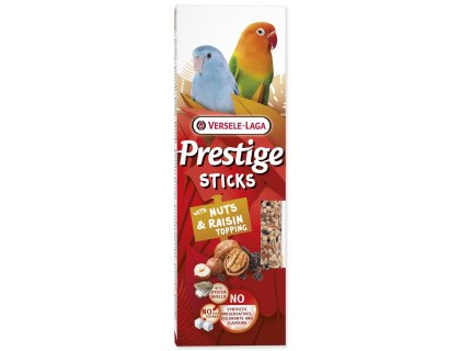 Tyčinky Versele-Laga  Prestige malý papoušek s ořechy a rozinkovou polevou 60g 2ks