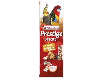 Tyčinky Versele-Laga Prestige velký papoušek s  ořechy a rozinkovou polevou 140g 2ks