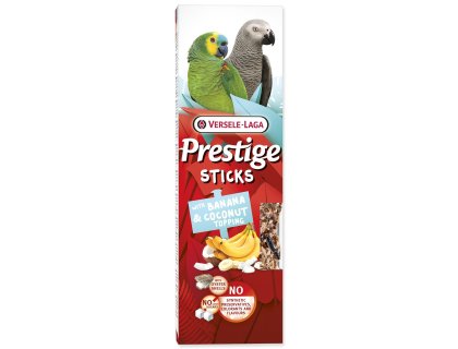 Tyčinky Versele-Laga  Prestige papoušek s banánem a kokosovou polevou 140g 2ks