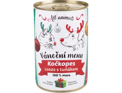 ALL ANIMALS Kočkopes konz. Vánoční edice losos s tuňákem 400g
