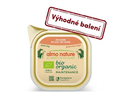 Almo Nature Bio Organic - vanička pro psy s lososem 100g výhodné balení 32ks
